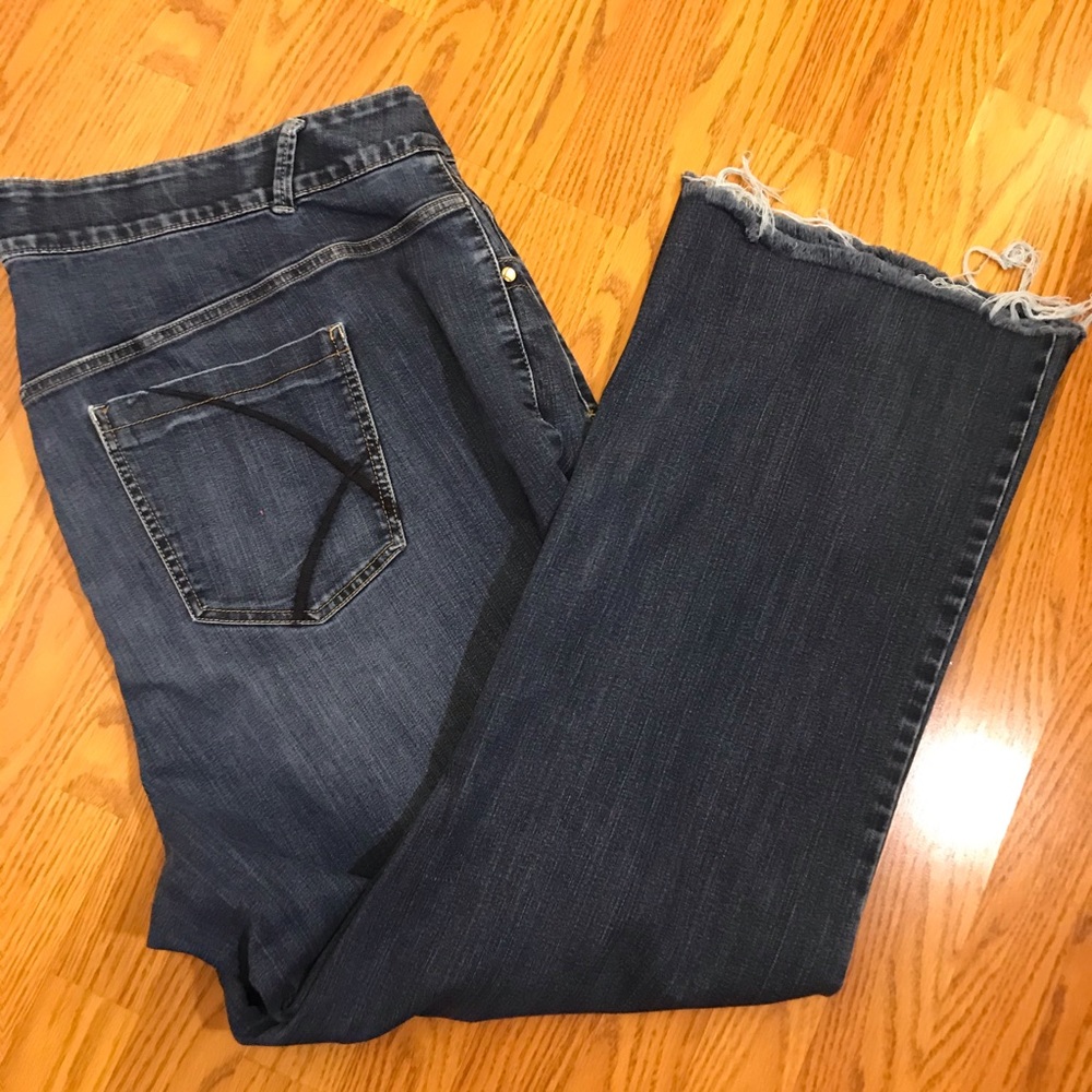 Lane Bryant Frayed Hem Cropped Jeans